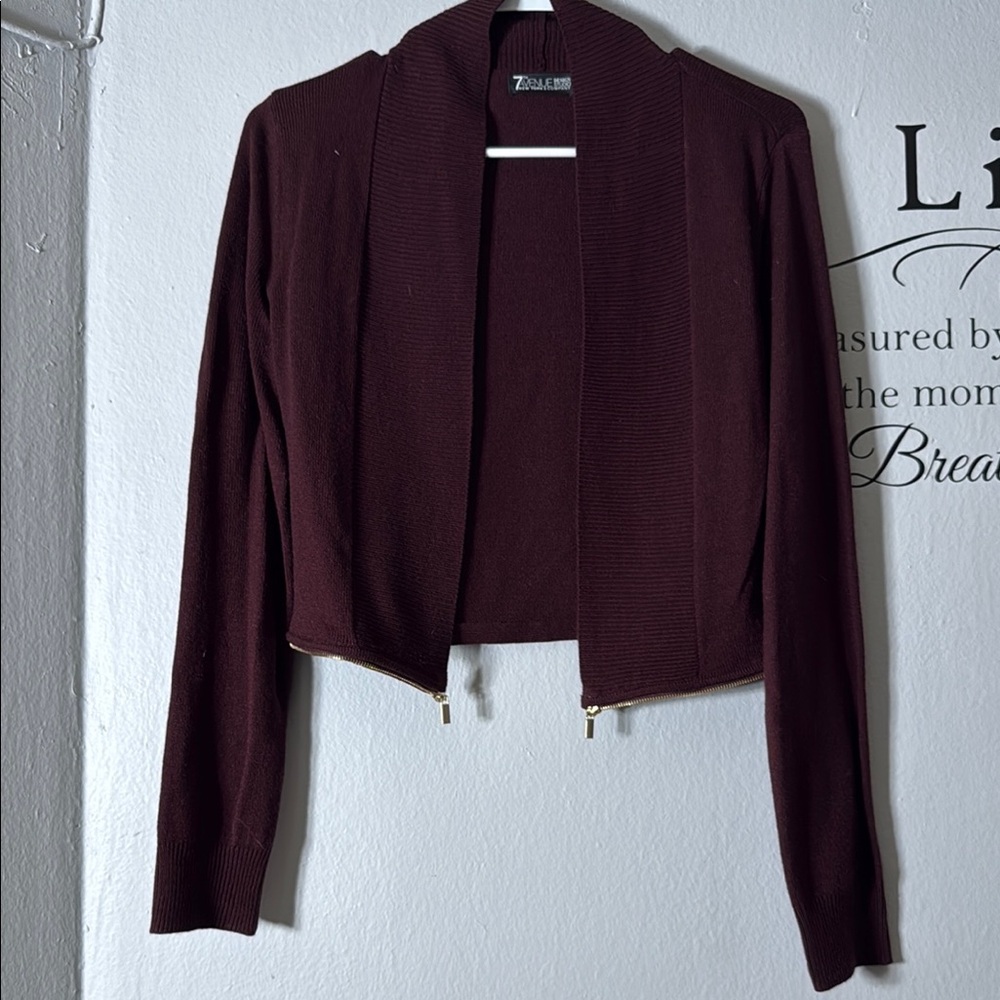Elegant Burgundy Cardigan